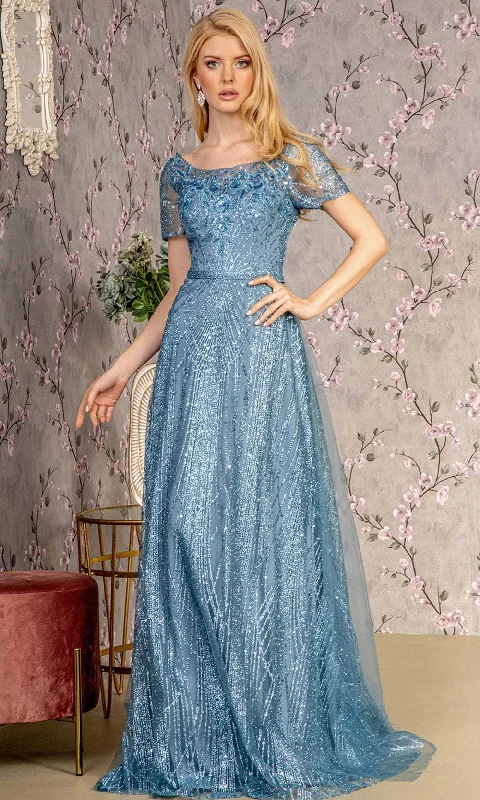Wedding guest dresses with cold - shoulder ruffled sleeves and knee - length hemsGLS by Gloria GL3493 - Beads Illusion Evening Dress Wedding guest dresses with cold - shoulder ruffled sleeves and knee - length hemsGLS by Gloria GL3493 - Beads Illusion Evening Dress