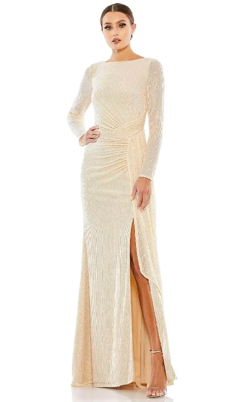Asymmetric - hem wedding guest dresses in metallic huesIeena Duggal 26715 - Ruched Waist Sequin Mother of the Groom Dress Asymmetric - hem wedding guest dresses in metallic huesIeena Duggal 26715 - Ruched Waist Sequin Mother of the Groom Dress