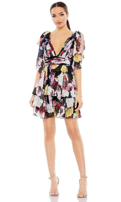Cocktail dresses with a pom - pom trim and a short - sleeved styleIeena Duggal 55837 - Sleeveless V Neck Short Dress Cocktail dresses with a pom - pom trim and a short - sleeved styleIeena Duggal 55837 - Sleeveless V Neck Short Dress