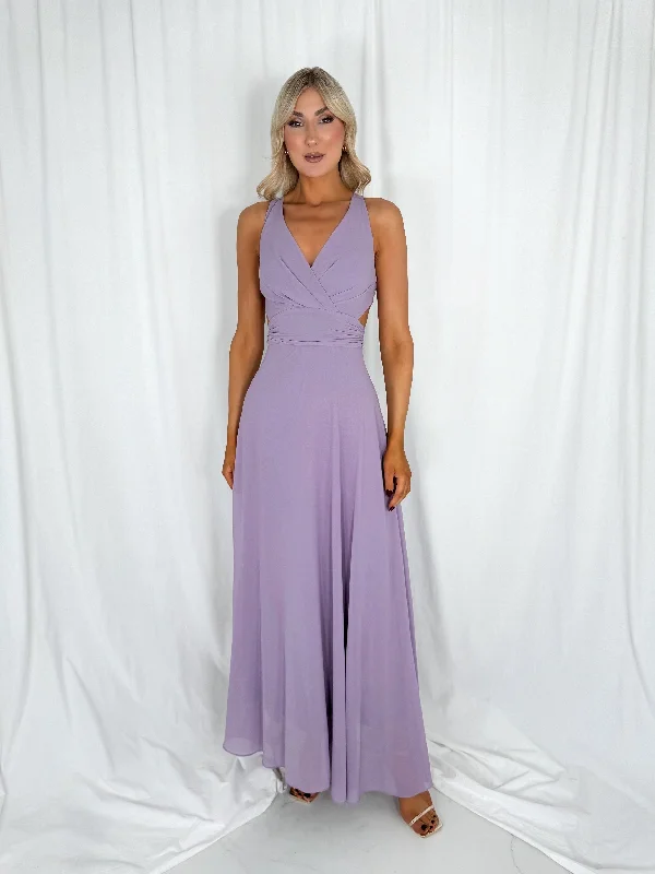 Iris Cut Out Maxi Dress - Lilac