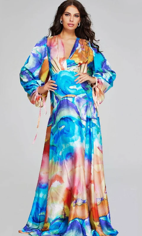 Wedding guest dresses with cut - out details and midi lengthsJovani 37669 - Surplice V-Neck Multicolor Evening Gown Wedding guest dresses with cut - out details and midi lengthsJovani 37669 - Surplice V-Neck Multicolor Evening Gown