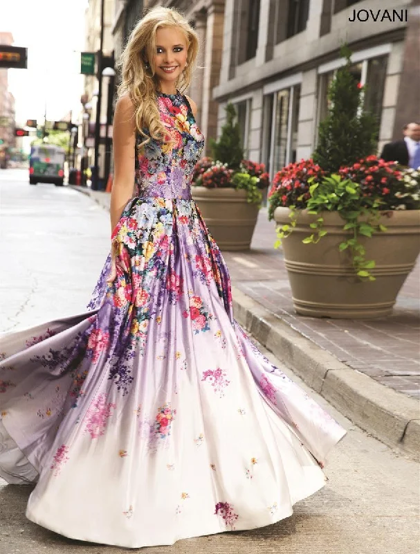 Mini wedding guest dresses with glittery accents for a trendy lookJovani 22753 A-line Silhouette Long Floral Prom Gown Mini wedding guest dresses with glittery accents for a trendy lookJovani 22753 A-line Silhouette Long Floral Prom Gown