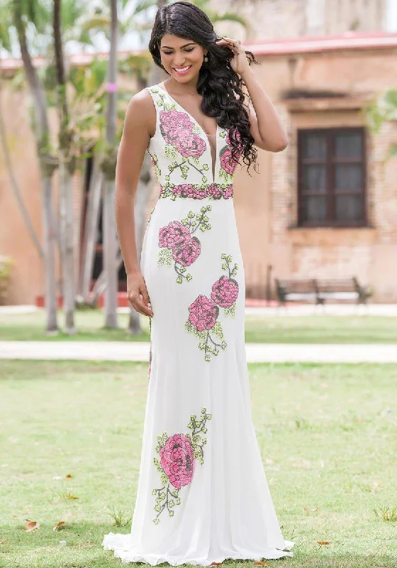 Bodycon dress with a high - low hem for a trendy lookJovani 32142 Sleeveless Long Prom Gown Bodycon dress with a high - low hem for a trendy lookJovani 32142 Sleeveless Long Prom Gown