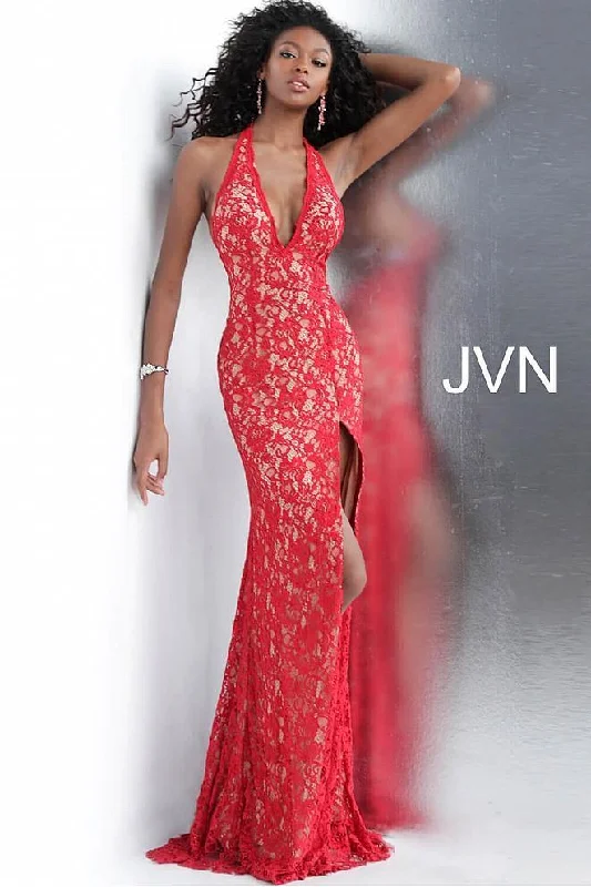 Bodycon dress with a thigh - high slit​Jovani 63391 Prom Long Dress