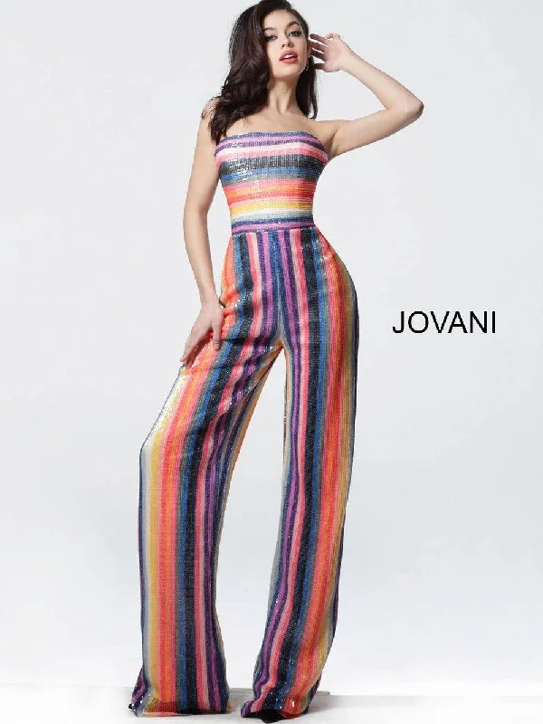 Bodycon dress with a halter neck​Jovani 1075 Strapless Formal Jumpsuit