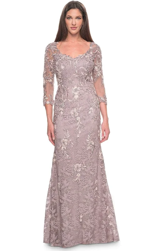 Cotton wedding guest dresses with smocked details for a casual weddingLa Femme 31796 - Beaded Quarter Sleeve Evening Dress Cotton wedding guest dresses with smocked details for a casual weddingLa Femme 31796 - Beaded Quarter Sleeve Evening Dress