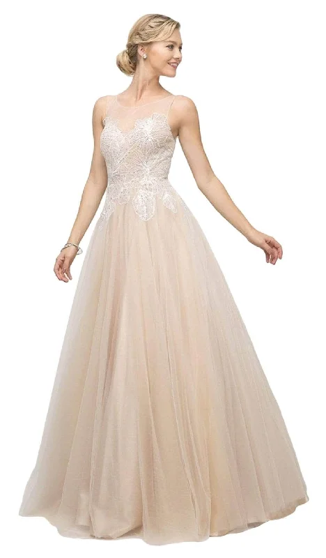 Asymmetric - hem wedding guest dresses in metallic huesLadivine UE009 - Lace Bodice and Illusion Neckline Bridesmaid Dress Asymmetric - hem wedding guest dresses in metallic huesLadivine UE009 - Lace Bodice and Illusion Neckline Bridesmaid Dress