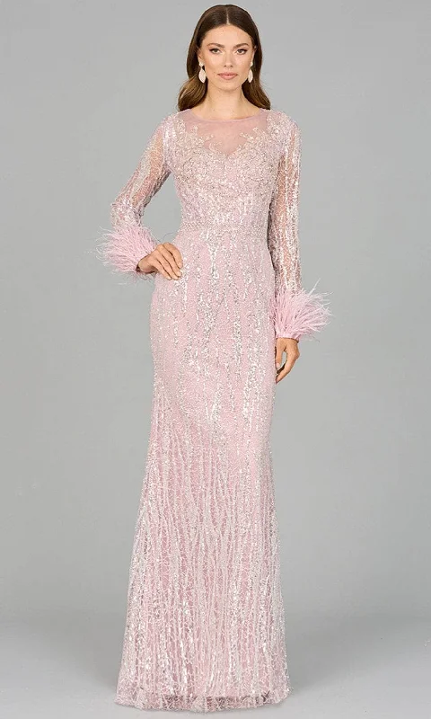 Lace - and - tulle wedding guest dresses with sweetheart necklinesLara Dresses 29049 - Illusion Jewel Feather Cuff Evening Dress Lace - and - tulle wedding guest dresses with sweetheart necklinesLara Dresses 29049 - Illusion Jewel Feather Cuff Evening Dress