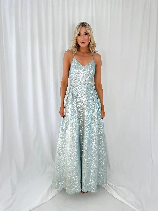 Leoni Maxi Glitter Dress - Light Green