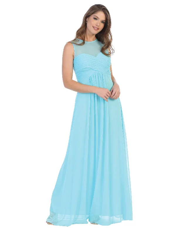 Long Sleeveless Empire Waist Bridesmaids Dress