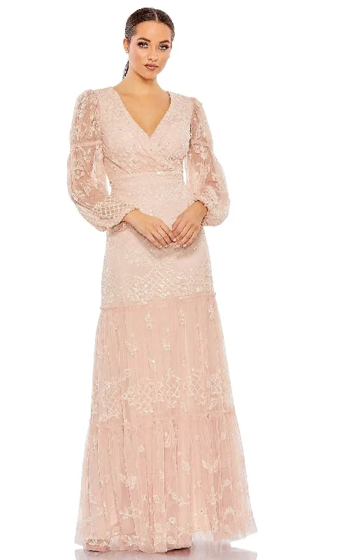 Sheer wedding guest dresses with lace inserts and long sleevesMac Duggal 9197 - Modest Long A-line Mother of the Bride Gown Sheer wedding guest dresses with lace inserts and long sleevesMac Duggal 9197 - Modest Long A-line Mother of the Bride Gown