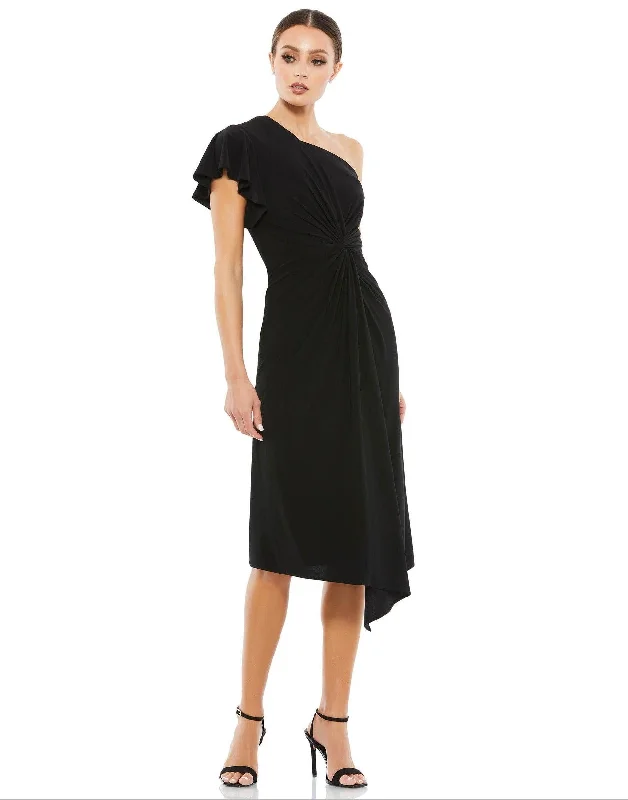 Cocktail dresses with a patchwork pattern and a mid - thigh lengthMac Duggal A12480 High Low One Shoulder Fitted Dress Cocktail dresses with a patchwork pattern and a mid - thigh lengthMac Duggal A12480 High Low One Shoulder Fitted Dress