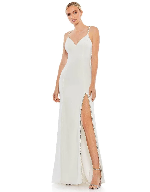 Long - sleeved wedding guest dresses in velvet for a winter weddingMac Duggal Long Spaghetti Strap Prom Dress 55706 Sale Long - sleeved wedding guest dresses in velvet for a winter weddingMac Duggal Long Spaghetti Strap Prom Dress 55706 Sale