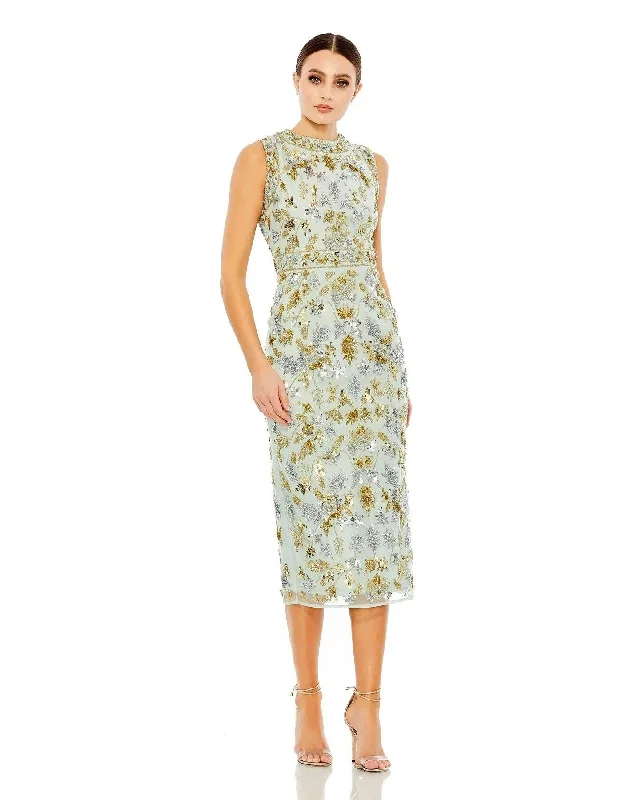 Mini cocktail dresses with a cold - shoulder ruffled sleeveMac Duggal 93761 Sleeveless Floral Tea Length Dress Mini cocktail dresses with a cold - shoulder ruffled sleeveMac Duggal 93761 Sleeveless Floral Tea Length Dress