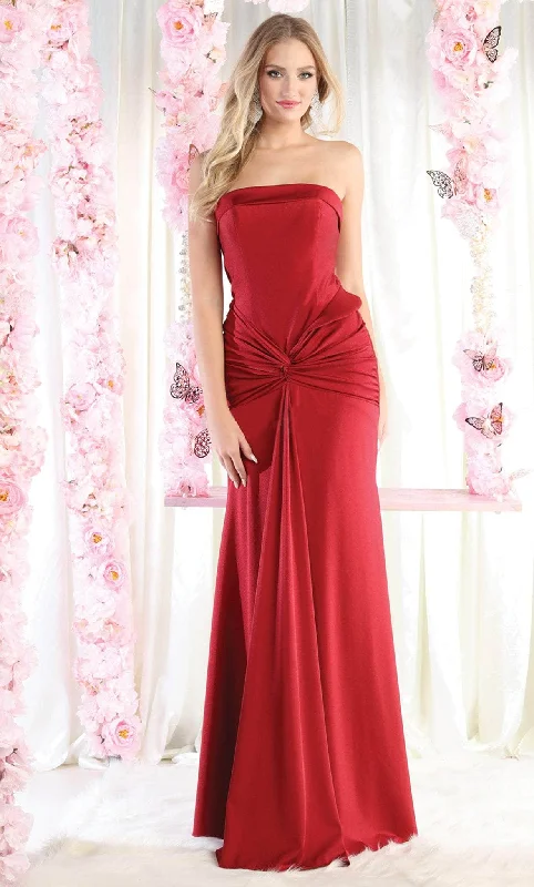 Sleeveless wedding guest dresses with pleated bodicesMay Queen MQ1947 - Strapless Knotted Ruched Prom Gown Sleeveless wedding guest dresses with pleated bodicesMay Queen MQ1947 - Strapless Knotted Ruched Prom Gown