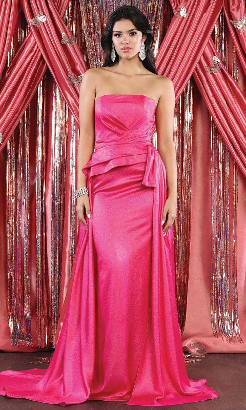 Sleeveless wedding guest dresses with ruffled hemsMay Queen MQ1983 - Strapless Fitted Overlay Evening Dress Sleeveless wedding guest dresses with ruffled hemsMay Queen MQ1983 - Strapless Fitted Overlay Evening Dress