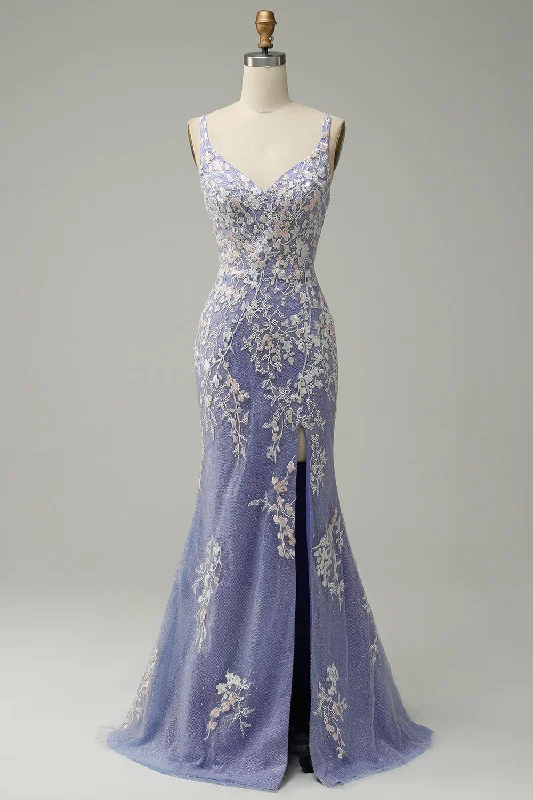 Cocktail dresses with a fringe detail and a sleeveless designMermaid V Neck Light Purple Long Prom Dress with Appliques Beading Cocktail dresses with a fringe detail and a sleeveless designMermaid V Neck Light Purple Long Prom Dress with Appliques Beading
