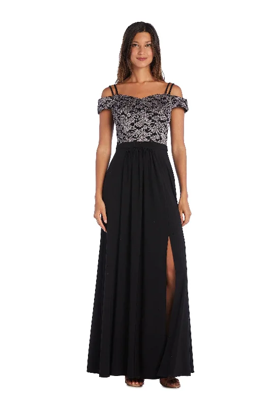 Bodycon dress with a patchwork pattern​Morgan & Co 12670 Lace Formal Long Dress
