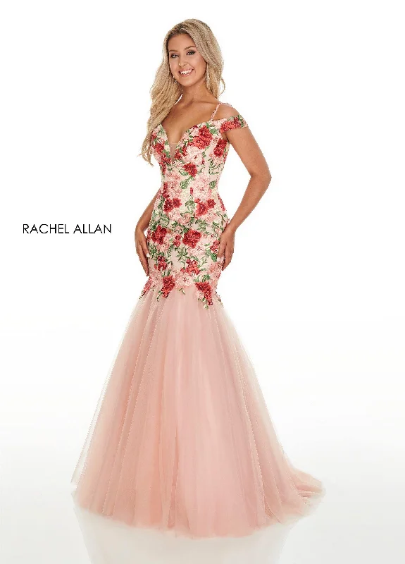 Bodycon dress with a metallic finish​Rachel Allan Prom Long Formal Mermaid Style Dress