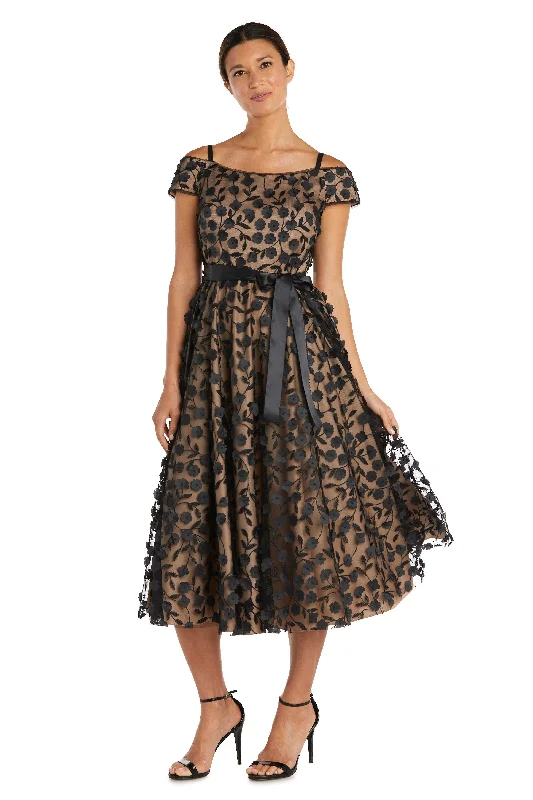 Metallic wedding guest dresses for a glamorous weddingR&M Richards 2606 Off Shoulder Tea Length Dress Metallic wedding guest dresses for a glamorous weddingR&M Richards 2606 Off Shoulder Tea Length Dress