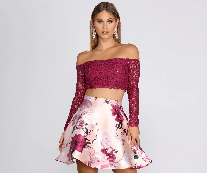 Raena Sequin Lace Party Dress