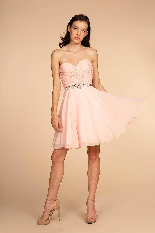 Bodycon dress with a patchwork patternRuched Strapless Sweetheart Chiffon Short Dress Bodycon dress with a patchwork patternRuched Strapless Sweetheart Chiffon Short Dress
