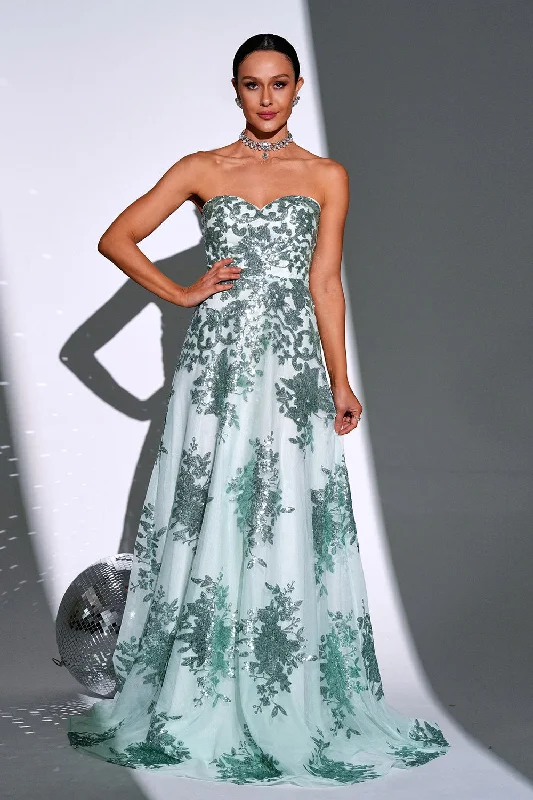 Long - cocktail dresses with a slit and a fitted bodiceSparkly Green A Line Sweetheart Long Prom Dress Long - cocktail dresses with a slit and a fitted bodiceSparkly Green A Line Sweetheart Long Prom Dress