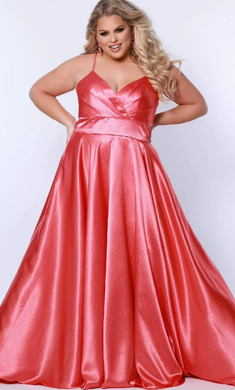 Wedding guest dresses with ruched bodices and spaghetti strapsSydney's Closet SC7355 - Sleeveless Satin Formal Gown Wedding guest dresses with ruched bodices and spaghetti strapsSydney's Closet SC7355 - Sleeveless Satin Formal Gown