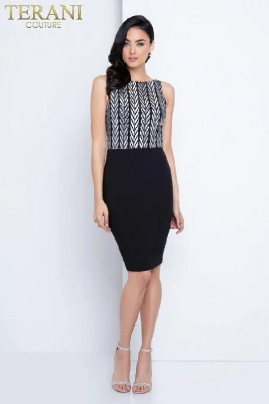 Cocktail dresses with a wrap - around style and a belted waistTerani Couture 1721C4021 Formal Short Dress Cocktail dresses with a wrap - around style and a belted waistTerani Couture 1721C4021 Formal Short Dress