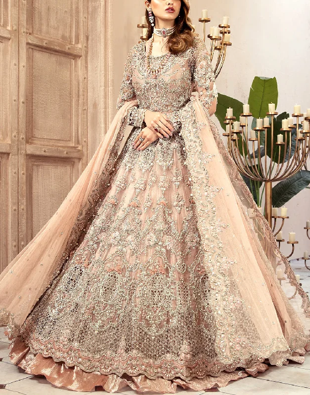 Party dresses with a detachable train for added versatilityLuxurious 3D Handwork & Embroidered Net Bridal Maxi Dress (DZ14769) Party dresses with a detachable train for added versatilityLuxurious 3D Handwork & Embroidered Net Bridal Maxi Dress (DZ14769)
