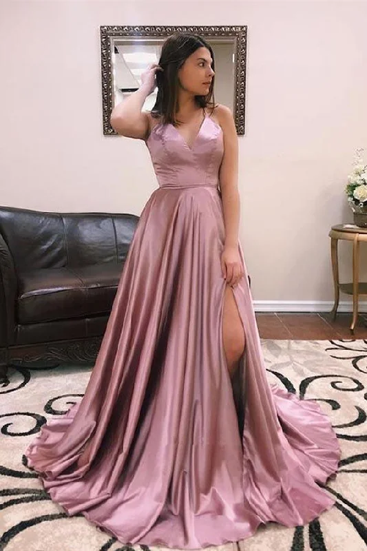 Tulle party dresses with a fairy - tale charm for formal occasionsA Line V Neck Spaghetti Straps Cross Back Blush Long Prom Dresses PG818 Tulle party dresses with a fairy - tale charm for formal occasionsA Line V Neck Spaghetti Straps Cross Back Blush Long Prom Dresses PG818