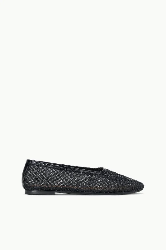 ALBA BALLET FLAT | BLACK CRYSTAL MESH