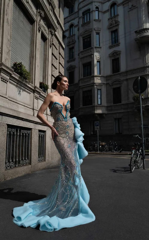 A - line formal dresses with beaded lace appliques for formal eventsChvmpayne CH311 Dress A - line formal dresses with beaded lace appliques for formal eventsChvmpayne CH311 Dress