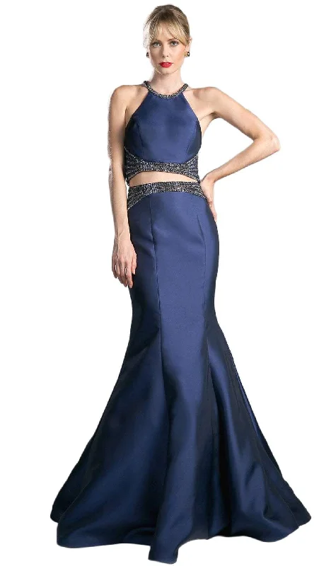 Formal dresses with tassel - adorned belts and tiered skirts for a stylish and festive formal eventCinderella Divine - Halter Neck Beaded Two-Piece Mermaid Evening Gown Formal dresses with tassel - adorned belts and tiered skirts for a stylish and festive formal eventCinderella Divine - Halter Neck Beaded Two-Piece Mermaid Evening Gown