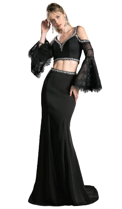 Formal dresses with cold - shoulder ruffled sleeves and floral prints for a romantic and trendy formal styleCinderella Divine - Two Piece Embellished Sheath Dress Formal dresses with cold - shoulder ruffled sleeves and floral prints for a romantic and trendy formal styleCinderella Divine - Two Piece Embellished Sheath Dress