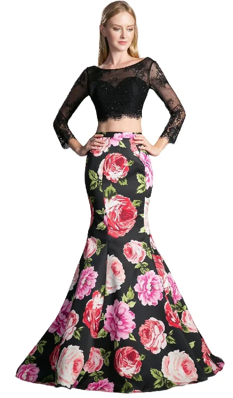 Formal dresses with tiered lace skirts and off - the - shoulder necklines for a feminine and elegant formal appearanceCinderella Divine - Two Piece Lace Floral Mermaid Evening Dress Formal dresses with tiered lace skirts and off - the - shoulder necklines for a feminine and elegant formal appearanceCinderella Divine - Two Piece Lace Floral Mermaid Evening Dress