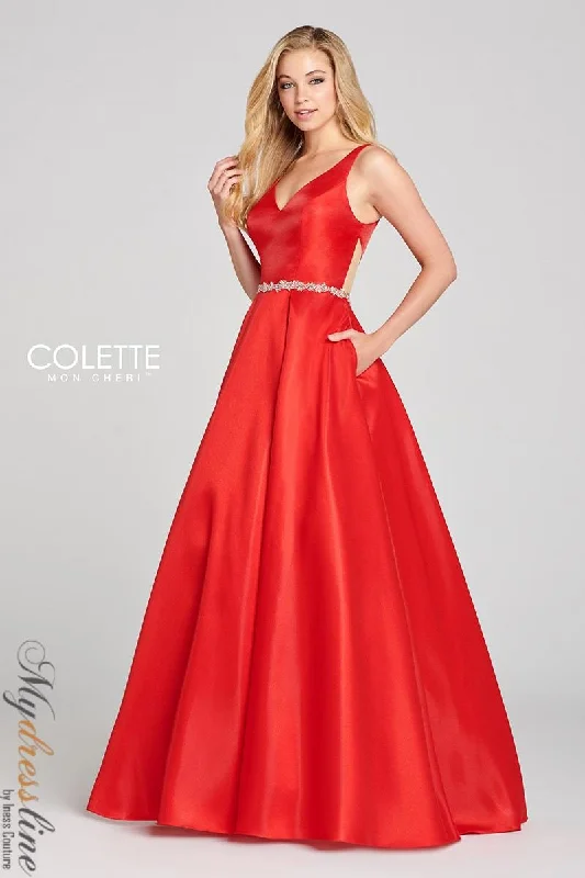 Prom dresses with lace - up side panels and ruffled bodices for a feminine and detailed lookColette CL12131 Prom dresses with lace - up side panels and ruffled bodices for a feminine and detailed lookColette CL12131