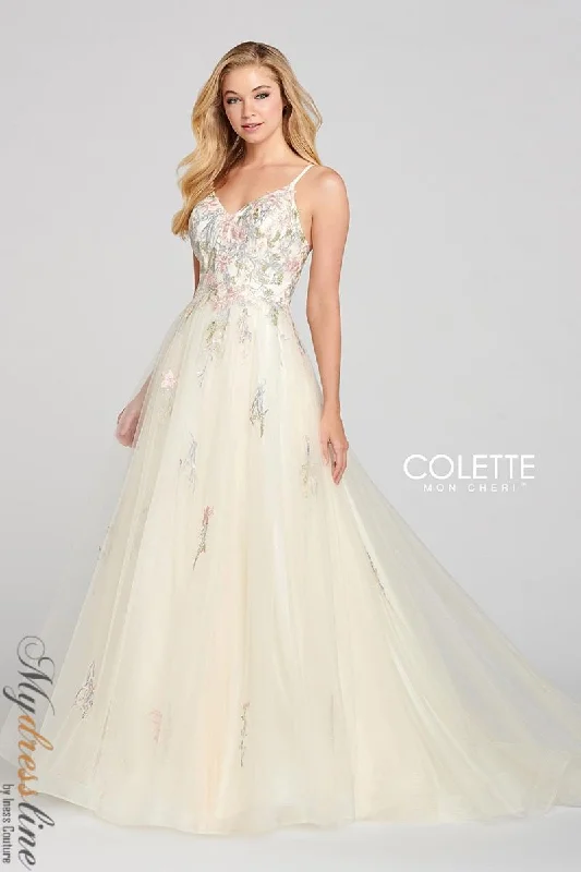Prom dresses with gathered skirts and crystal - encrusted belts for a luxurious promColette CL12138 Prom dresses with gathered skirts and crystal - encrusted belts for a luxurious promColette CL12138