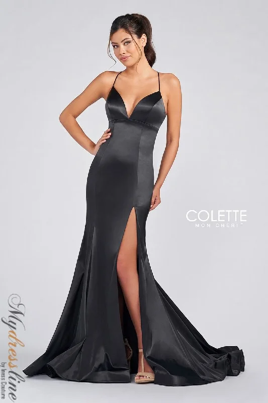 Prom dresses with lace - up side panels and ruffled bodices for a feminine and detailed lookColette CL12270 Prom dresses with lace - up side panels and ruffled bodices for a feminine and detailed lookColette CL12270