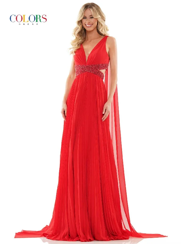 Party dresses with a pom - pom trim for a fun and festive touchColors 2895 Colors Long Sleeveless Evening Dress Party dresses with a pom - pom trim for a fun and festive touchColors 2895 Colors Long Sleeveless Evening Dress