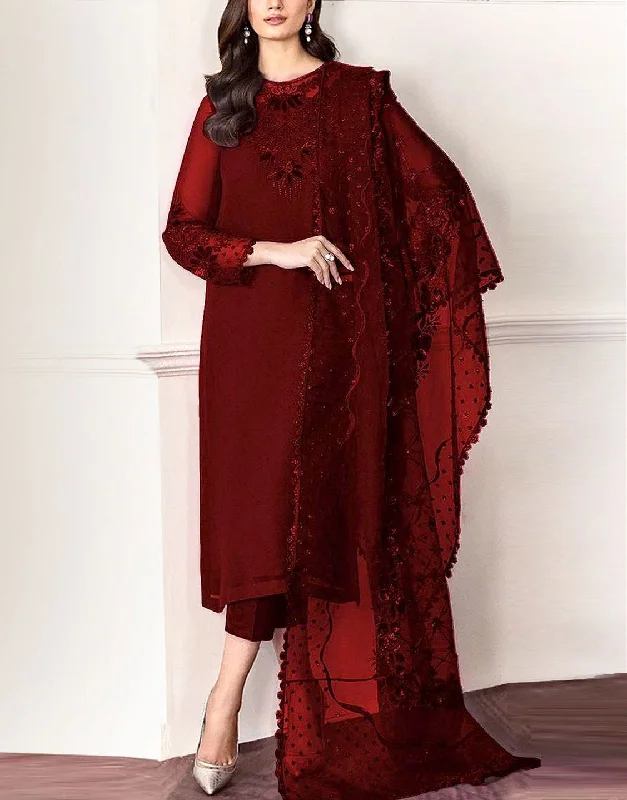 Party dresses with a cut - out design for a daring and edgy styleFancy Embroidered Chiffon Party Wear Dress with Silk Trouser (DZ17634) Party dresses with a cut - out design for a daring and edgy styleFancy Embroidered Chiffon Party Wear Dress with Silk Trouser (DZ17634)