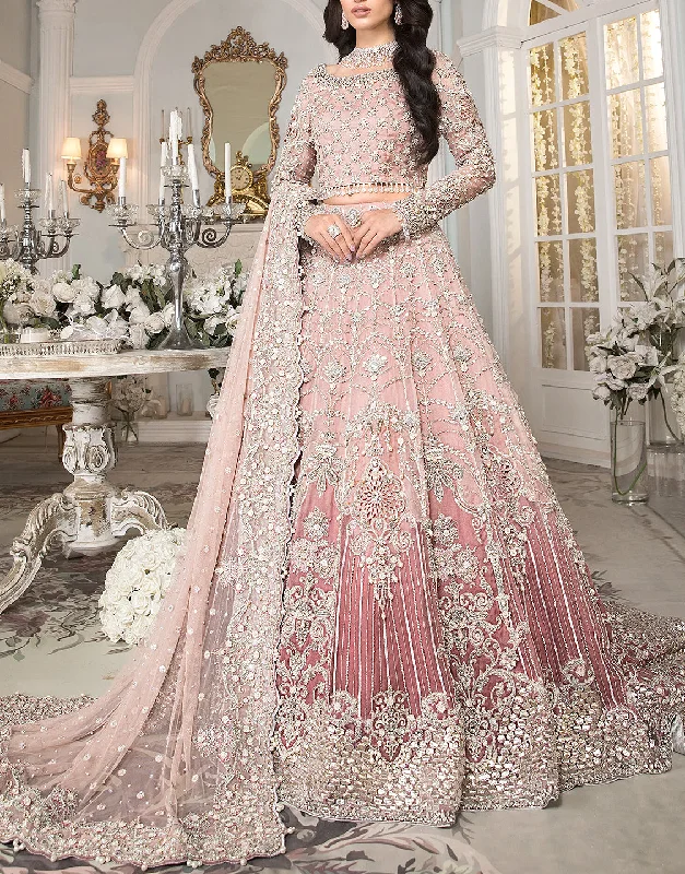Party dresses with a V - neck design to enhance the necklineLuxurios 3D Handwork Heavy Embroidered Net Bridal Maxi Dress 2024 (DZ16604) Party dresses with a V - neck design to enhance the necklineLuxurios 3D Handwork Heavy Embroidered Net Bridal Maxi Dress 2024 (DZ16604)