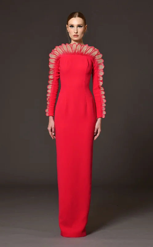 Formal dresses with asymmetric ruffled hems and high - low designs for a fashion - forward and dynamic appearanceJean Louis Sabaji 60083 Dress Formal dresses with asymmetric ruffled hems and high - low designs for a fashion - forward and dynamic appearanceJean Louis Sabaji 60083 Dress
