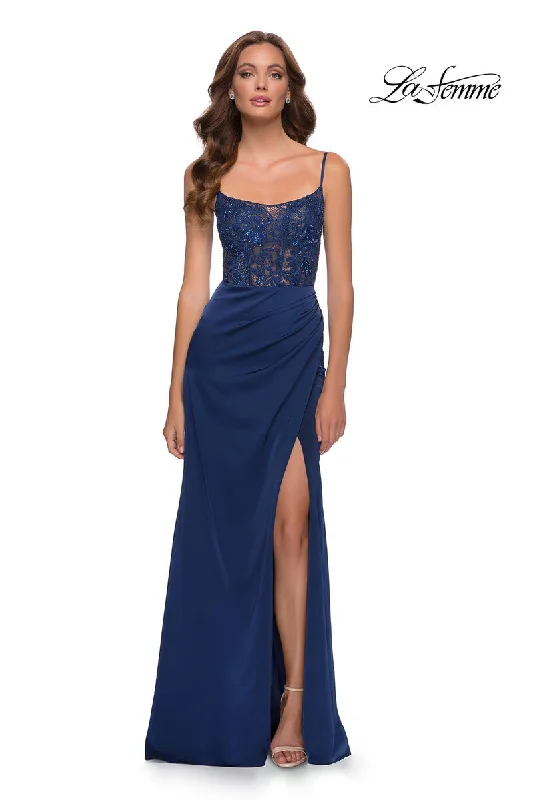 Party dresses with a metallic - thread embroidery for a luxurious touchLa Femme Dress 29888 Party dresses with a metallic - thread embroidery for a luxurious touchLa Femme Dress 29888