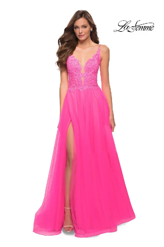 Short - length party dresses with a ruffled skirt for a flirty lookLa Femme Dress 29964 Short - length party dresses with a ruffled skirt for a flirty lookLa Femme Dress 29964