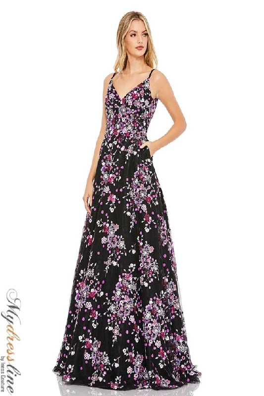 Prom dresses with one - shoulder ruffled straps and geometric patterns for a contemporary and eye - catching formal eventMac Duggal 67560 Prom dresses with one - shoulder ruffled straps and geometric patterns for a contemporary and eye - catching formal eventMac Duggal 67560