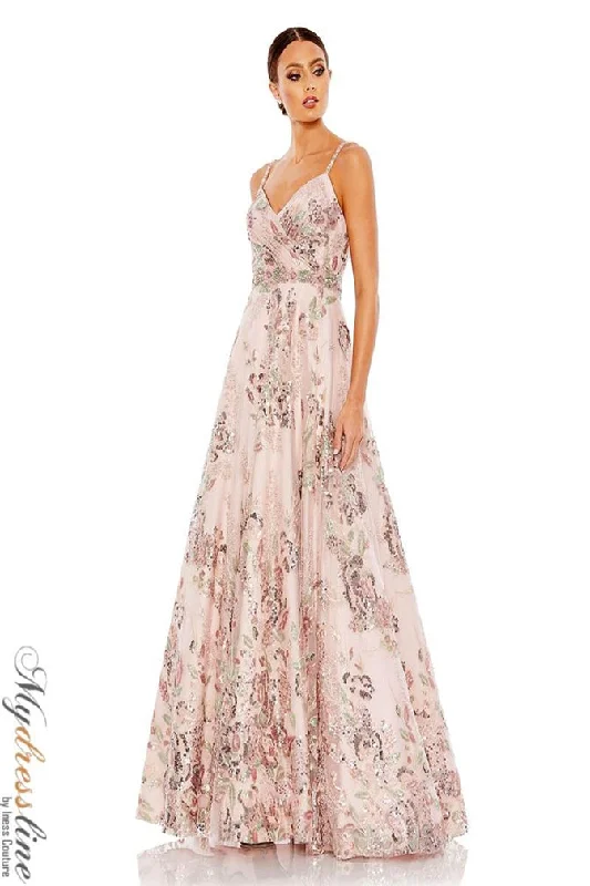 Formal dresses with one - shoulder ruffled straps and sequined bodices for a trendy and eye - catching lookMac Duggal 67971 Formal dresses with one - shoulder ruffled straps and sequined bodices for a trendy and eye - catching lookMac Duggal 67971