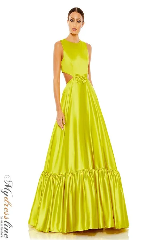 Long - train formal dresses in chiffon for a dramatic prom entranceMac Duggal 67977