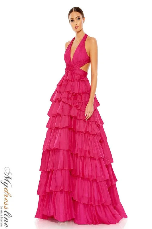 Prom dresses with keyhole backs and rhinestone - studded straps for a flirty lookMac Duggal 67988 Prom dresses with keyhole backs and rhinestone - studded straps for a flirty lookMac Duggal 67988
