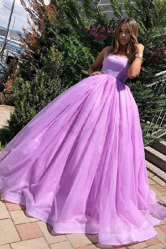Party dresses with a mermaid silhouette for a figure - hugging fitPrincess Ball Gown Lilac Straps Long Prom Formal Dress PG824 Party dresses with a mermaid silhouette for a figure - hugging fitPrincess Ball Gown Lilac Straps Long Prom Formal Dress PG824